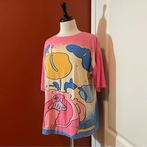 Peter Max Women’s Neo Max 1987 Monk In Vase II Art To Wear Psychedelic Art Shirt